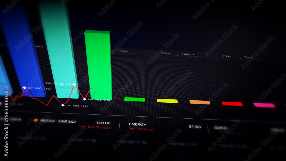 Poster dynamic data visuals for business info graphics, animated charts, and data-driven insights for a bus