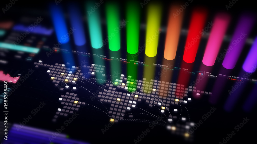 Aufkleber dynamic data visuals for business info graphics, animated charts, and data-driven insights for a bus