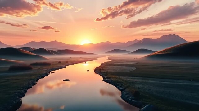 sunset over the sea