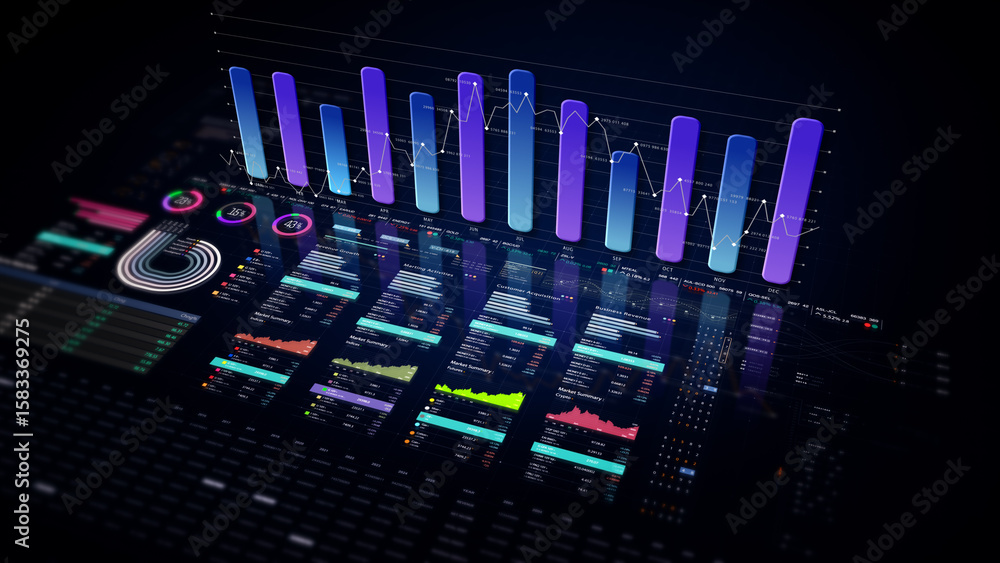 Aufkleber dynamic data visuals for business info graphics, animated charts, and data-driven insights for a bus