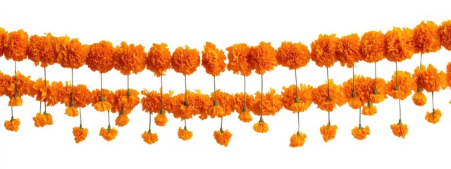 Orange marigold flower garland