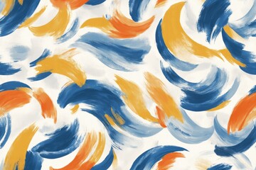 Abstract Swirling Blue Orange Yellow Paint Strokes Background Texture Design
