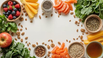 Foods that strengthen the immune system. hgh contains antioxidants, minerals, and vitamins. aerial view