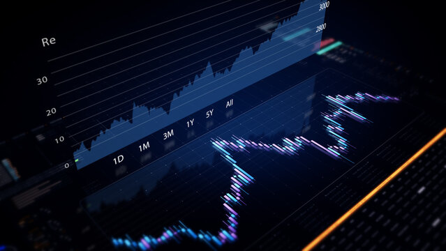 Dynamic data visuals for business info graphics, animated charts, and data-driven insights for a business meeting mock-up. Explore the world of trading, stock exchanges, and crypto