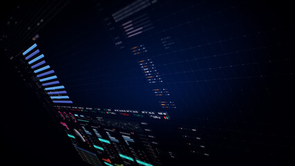 Dynamic data visuals for business info graphics, animated charts, and data-driven insights for a business meeting mock-up. Explore the world of trading, stock exchanges, and crypto