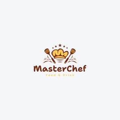 Master chef or restaurant logo icon design template flat vector