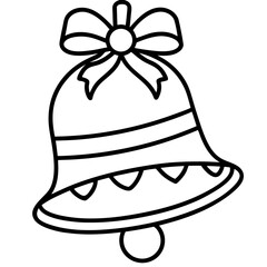Holiday Bell Outline Vector Drawing