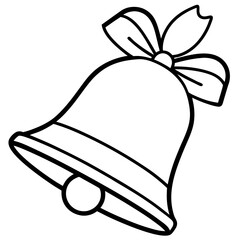 Holiday Bell Outline Vector Drawing