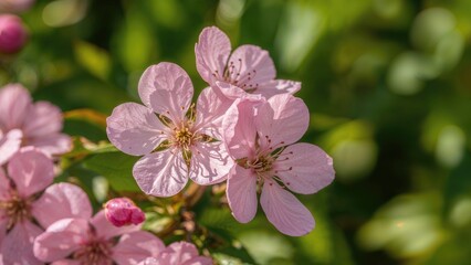 Obraz premium Garden Flowers Welcoming the Sunrise