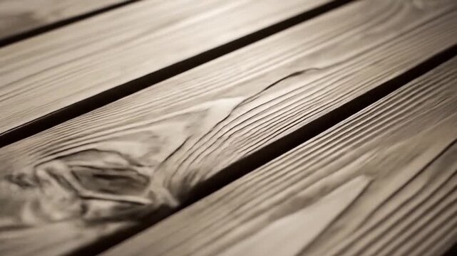 Close-up video of textured wooden planks with visible grain and knots, creating a natural pattern