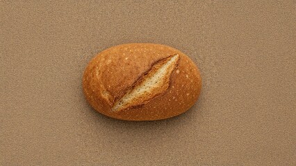 Obraz premium Freshly baked bread sitting on a flat surface