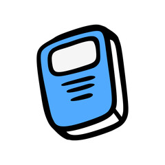 Hand-Drawn Notebook Cartoon Vector &ndash; Blue Book for Study, Notes, or Writing in Education Theme