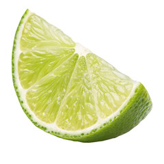 Lime slice and whole lime isolated on white background