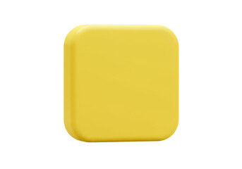 Isolated Simple Yellow Rounded Square Button