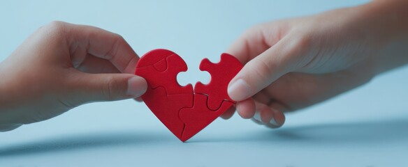 The heart puzzle symbolizing love and connection between two people.