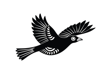 Obraz premium Flying Mayna and terracotta patterns vibrant cultural vector art illustration