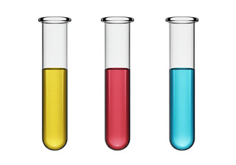 Isolated Test Tubes with Colored Liquids