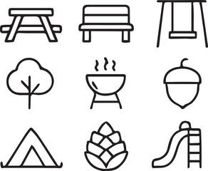 Park Vector Icon Set 