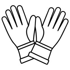 Industrial Safety Gloves Minimalist Vector Design