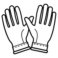 Industrial Safety Gloves Minimalist Vector Design
