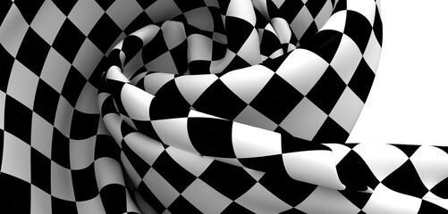 Stylish black and white checkered fabric background.  Perfect for design projects.