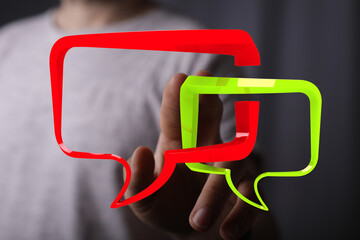 Abstract image of speech bubbles representing online communication and connection.