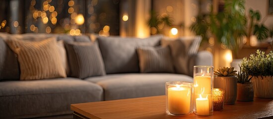 Cozy living room at night with candles (1)