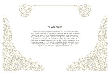 Vector ornamental decorative frame. Elegant ornate element for design template.