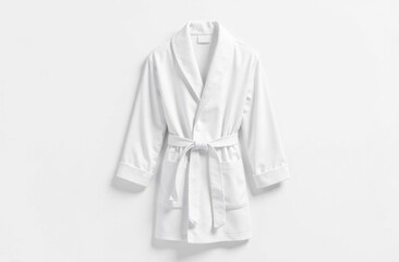White bathrobe mockup on white background