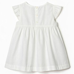 White summer dress for girls mockup on white background