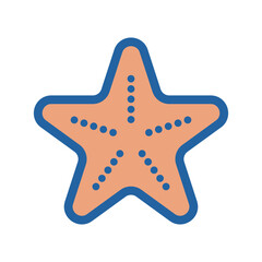 シンプルなヒトデのアイコン（カラー）