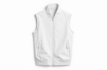 White sleeveless vest mockup on white background