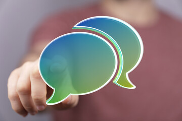 Abstract image of two speech bubbles.  Perfect for communication, conversation, and dialogue...