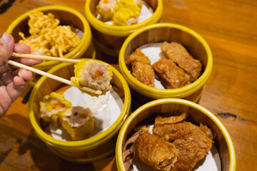 Dimsum is a typical Chinese food that is found in many Asian countries, made from chicken, fish or...