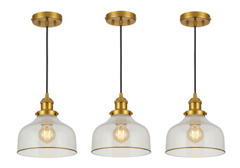 Isolated Trio of Industrial Style Pendant Lights