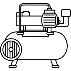 Minimalist Air Compressor Line Illustration