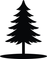 Obraz premium A vector illustration of a green evergreen Christmas tree silhouette, perfect for holiday and winter season celebrations
