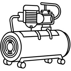 Minimalist Air Compressor Line Illustration