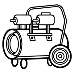 Minimalist Air Compressor Line Illustration