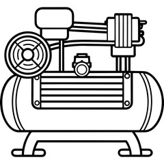 Minimalist Air Compressor Line Illustration