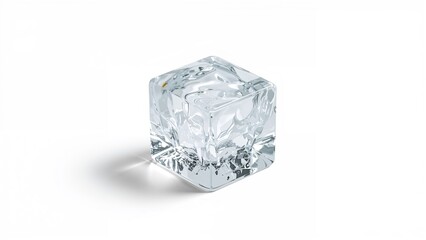Transparent crystal ice blocks isolated on white