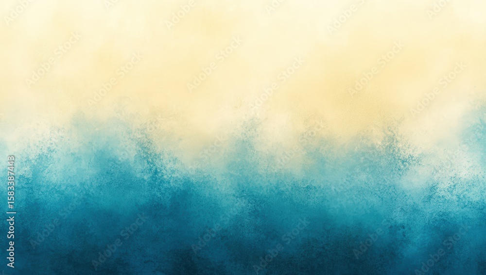 Poster soft abstract background with gradual transition from warm cream to cool turquoise, ideal for modern