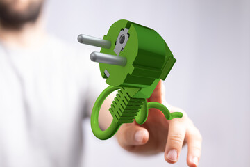 Sustainable energy, eco-friendly power, renewable resources, green technology, electricity, plug,...