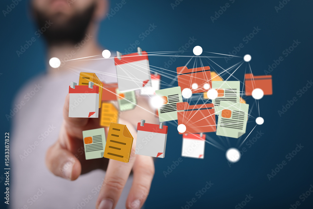Poster improve your workflow with efficient file management. organize documents, calendars, and folders sea