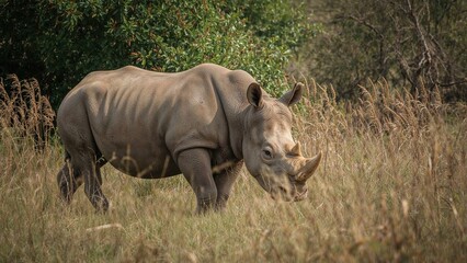 Fototapeta premium Powerful Rhino Living Freely in the Wild