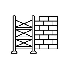Scaffolding Construction Access System Line Icon