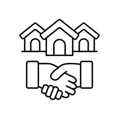 Agreement Contract Handshake Deal Line Icon
