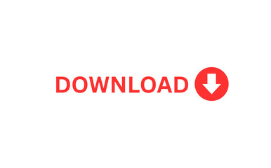 Red Download Button Icon for Websites, Apps, and Digital Products &ndash; Isolated PNG Design