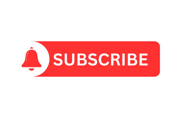 Red Subscribe Button with Bell Icon – Isolated PNG for YouTube, Video Platforms, and Web UI Design