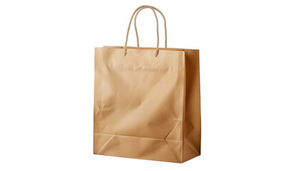 Kraft Paper Package with Twisted Handles on Transparent Background